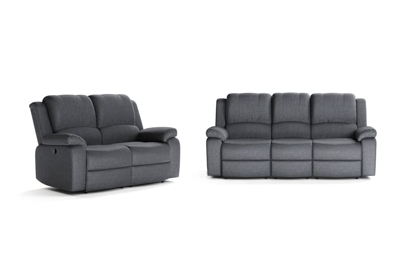 Norbo Recliner Sofagruppe 3+2 - Fällbar sofa lenestol - Kinosofa i Stoff - Mørkegrå - Møbler - Sofaer - Sofagrupper