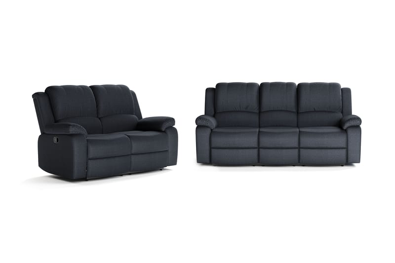 Norbo Recliner Sofagruppe 3+2 - Fällbar sofa lenestol - Kinosofa i Stoff - Svart - Møbler - Sofaer - Sofagrupper