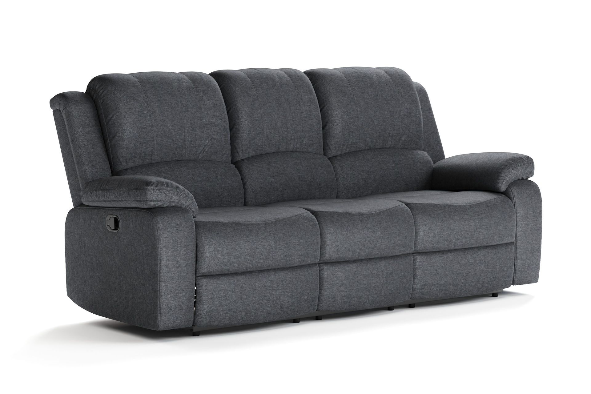 Norbo Reclinersofa - Fällbar sofa 3-seter - Kinosofa i stoff - Mørkegrå