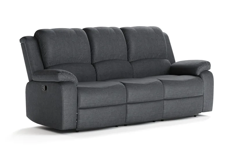 Norbo Reclinersofa - Fällbar sofa 3-seter - Kinosofa i stoff, Mørkegrå