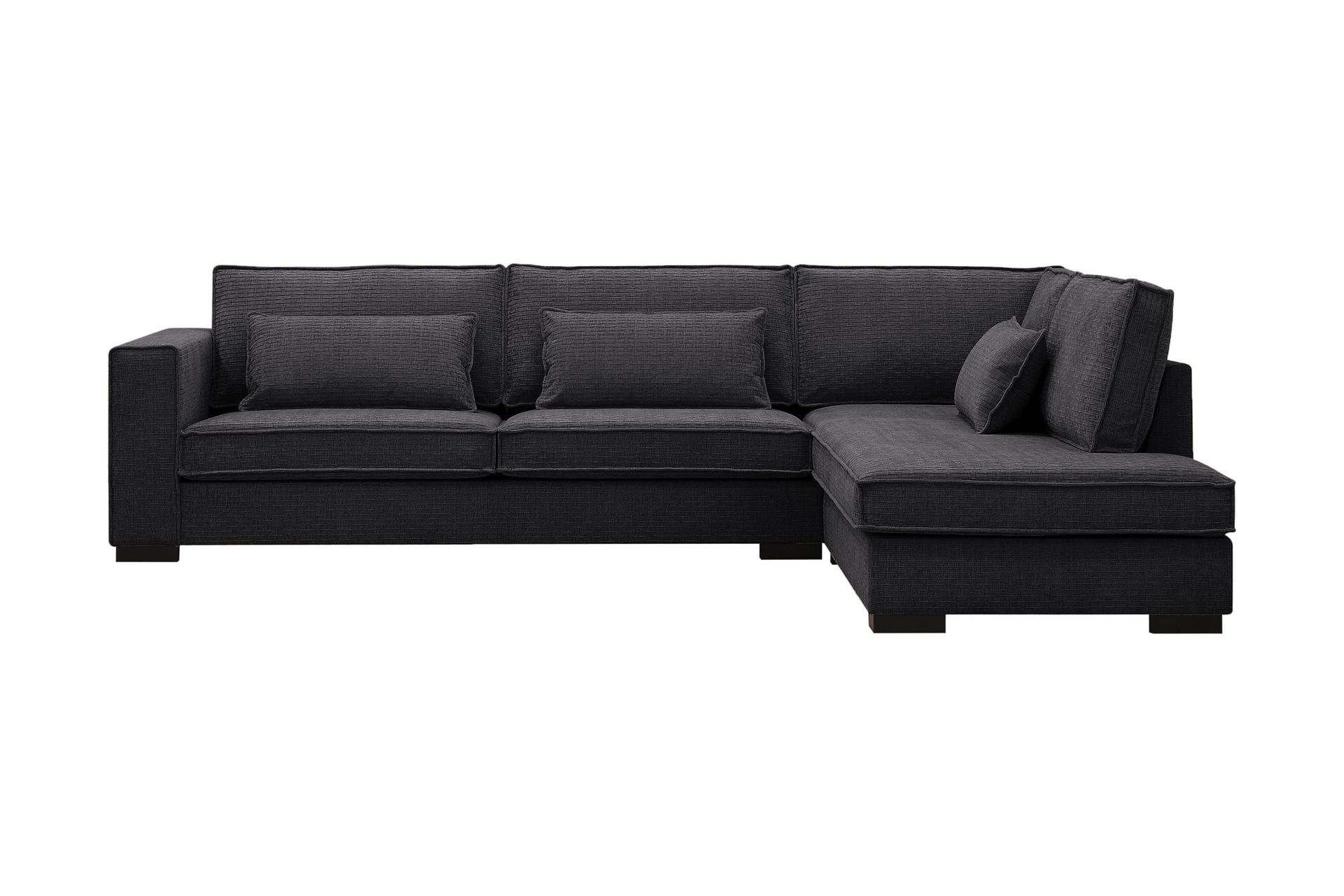 Nova 4-seters Høyrevendt L-formet Sjeselongsofa i Manchester - Grå - Møbler - Sofaer - Sofa med sjeselong