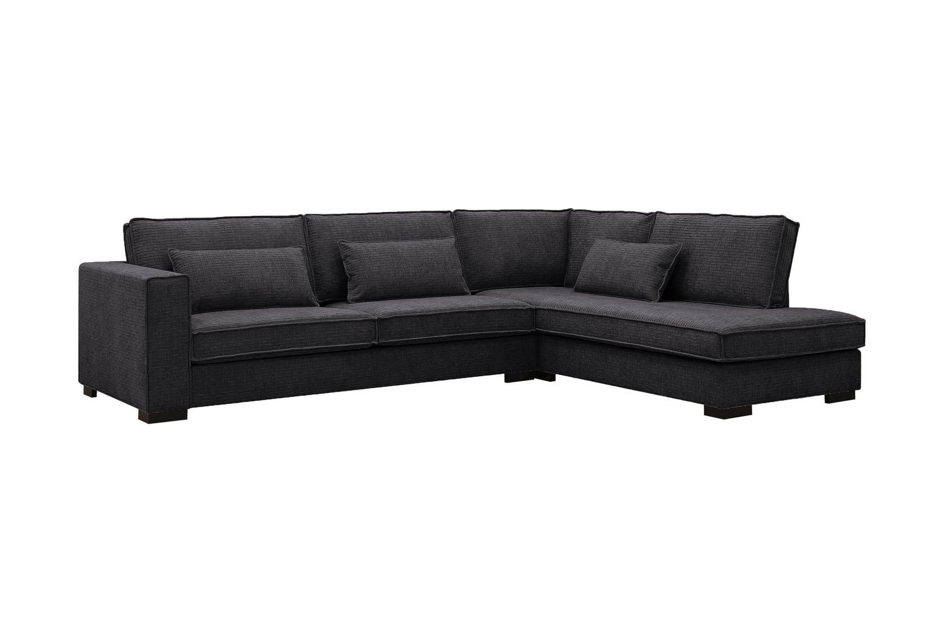 Nova 4-seters Høyrevendt L-formet Sjeselongsofa i Manchester - Grå - Møbler - Sofaer - Sofa med sjeselong