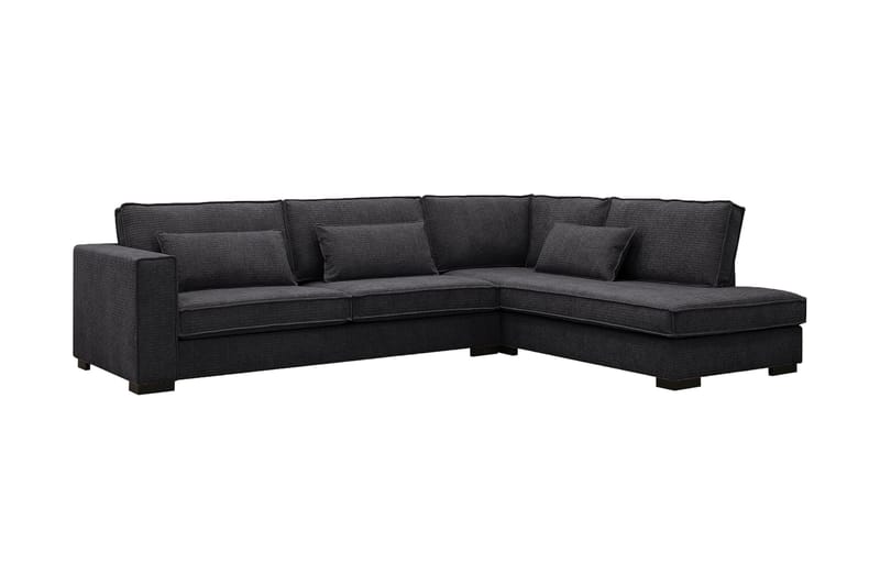 Nova 4-seters Høyrevendt L-formet Sjeselongsofa i Manchester - Grå - Møbler - Sofaer - Sofa med sjeselong