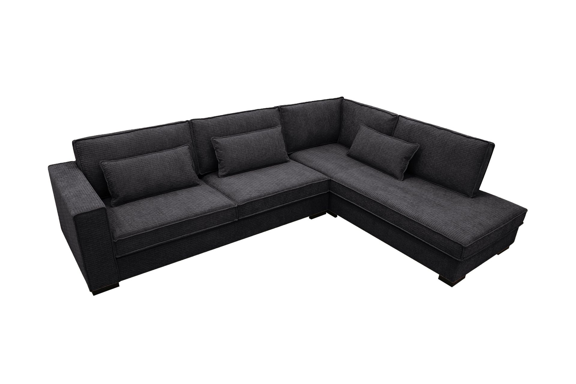 Nova 4-seters Høyrevendt L-formet Sjeselongsofa i Manchester - Grå - Møbler - Sofaer - Sofa med sjeselong