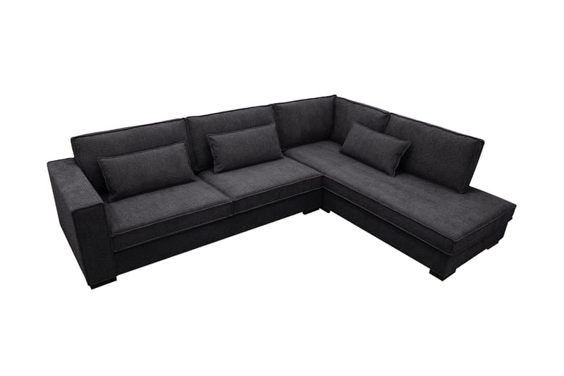 Nova 4-seters Høyrevendt L-formet Sjeselongsofa i Manchester - Grå - Møbler - Sofaer - Sofa med sjeselong