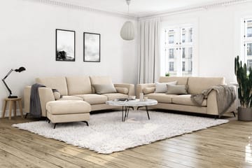 Ocean Lyx 2-seter Sofa med Nakkeruller 223 cm i Stoff - Beige - Møbler - Sofaer - Fløyel sofaer