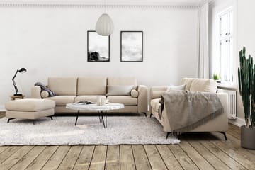 Ocean Lyx 2-seter Sofa med Nakkeruller 223 cm i Stoff - Beige - Møbler - Sofaer - Fløyel sofaer