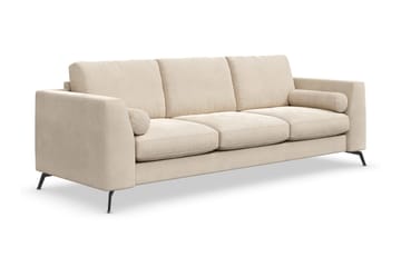 Ocean Lyx 3-seter Fløyelssofa med Nakkeruller - Beige - Møbler - Sofaer - Fløyel sofaer