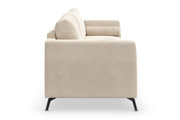 Ocean Lyx 3-seter Fløyelssofa med Nakkeruller - Beige - Møbler - Sofaer - Fløyel sofaer