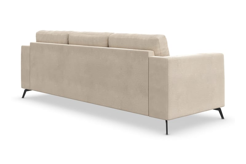 Ocean Lyx 3-seter Fløyelssofa med Nakkeruller - Beige - Møbler - Sofaer - Fløyel sofaer