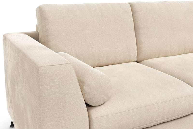 Ocean Lyx 3-seter Fløyelssofa med Nakkeruller - Beige - Møbler - Sofaer - Fløyel sofaer