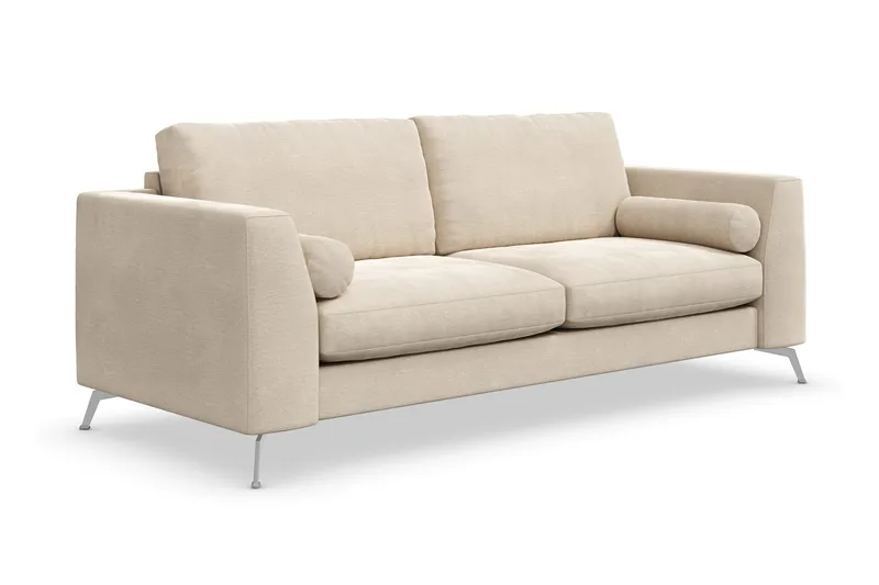 Ocean Lyx 3-seters Fløyelssofa - Beige - Møbler - Sofaer - Fløyel sofaer