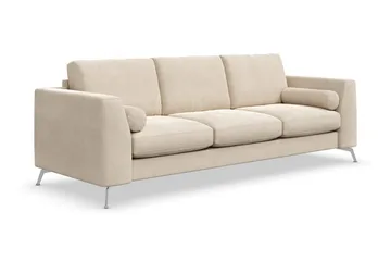 Ocean Lyx 3-seters Fløyelssofa - Beige - Møbler - Sofaer - Fløyel sofaer