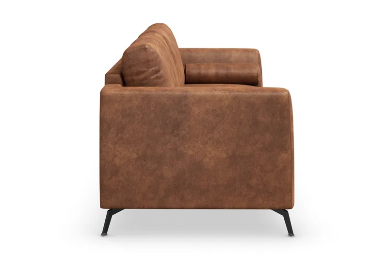 Ocean Lyx 3-seters Sofa i Kunstlær - Brun - Møbler - Sofaer - Skinnsofaer