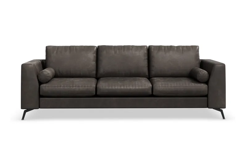 Ocean Lyx 3-seters Sofa i Kunstlær - Mørk grå - Møbler - Sofaer - Skinnsofaer