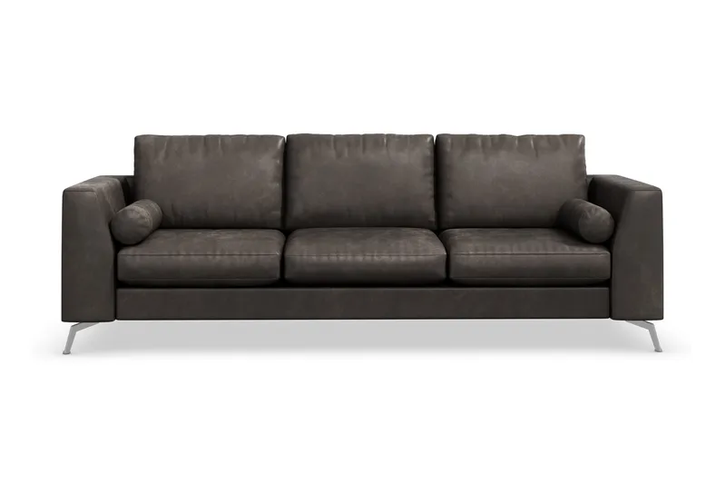 Ocean Lyx 3-seters Sofa i Kunstlær, Mørk grå