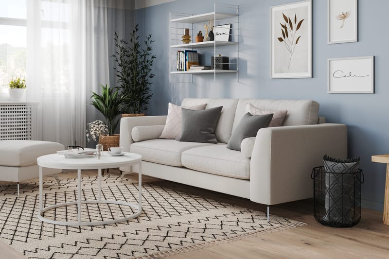 Ocean Lyx 3-seters Stoffsofa - Lys grå - Møbler - Sofaer - Sofa 3 seter