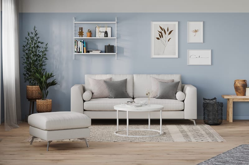 Ocean Lyx 3-seters Stoffsofa - Lys grå - Møbler - Sofaer - Sofa 3 seter