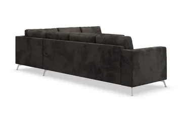Ocean Lyx 5-seters Vendbar L-formet Hjørnesofa i Fløyel - Mørk grå - Møbler - Sofaer - Hjørnesofa