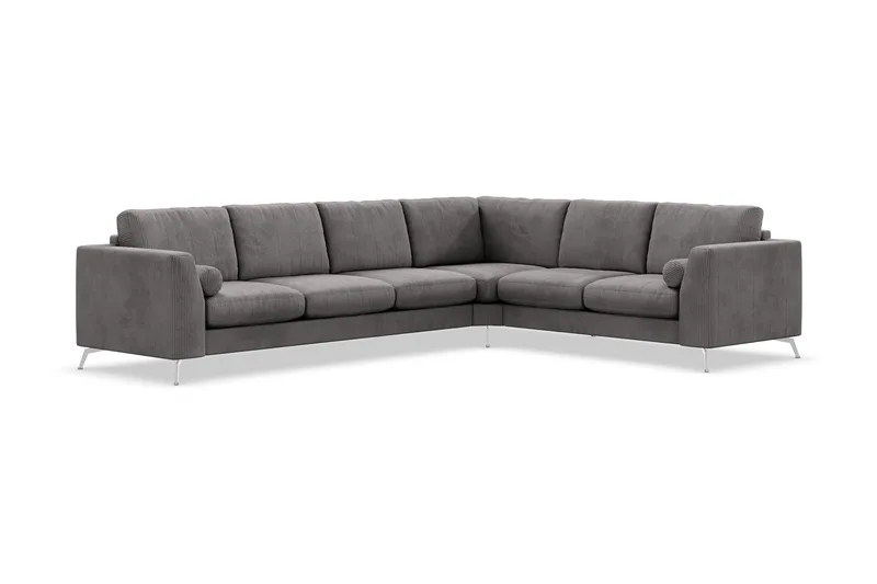Ocean Lyx 5-seters Vendbar L-formet Hjørnesofa i Manchester - Mørk grå - Møbler - Sofaer - Hjørnesofa