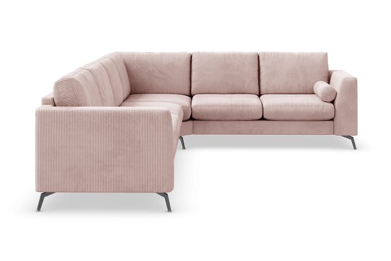 Ocean Lyx 5-seters Vendbar L-formet Hjørnesofa i Manchester - Rosa - Møbler - Sofaer - Hjørnesofa