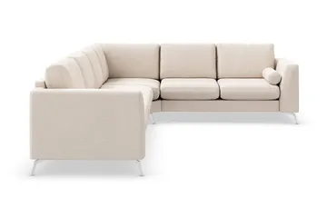 Ocean Lyx 5-seters Vendbar L-formet Hjørnesofa i Stoff - Beige - Møbler - Sofaer - Hjørnesofa