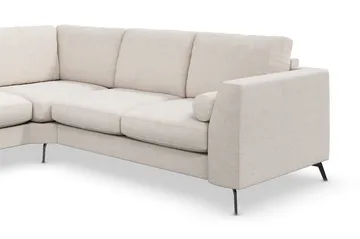 Ocean Lyx 5-seters Vendbar L-formet Hjørnesofa i Stoff - Beige - Møbler - Sofaer - Hjørnesofa