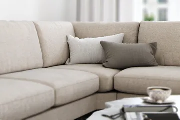 Ocean Lyx 5-seters Vendbar L-formet Hjørnesofa i Stoff - Beige - Møbler - Sofaer - Hjørnesofa