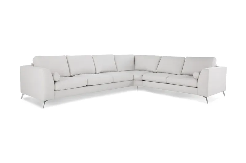 Ocean Lyx 5-seters Vendbar L-formet Hjørnesofa i Stoff - Lys grå - Møbler - Sofaer - Hjørnesofa