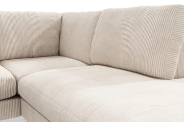Ocean Lyx 6-seters Høyrevendt U-formet Sofa med Divan og Sjeselong + Fotskammel i Manchester - Beige - Møbler - Sofaer - Sofa med sjeselong