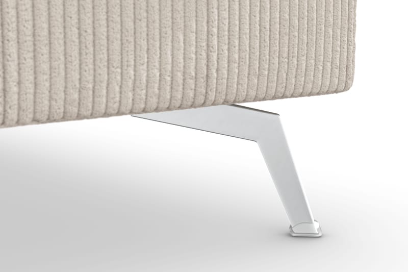 Ocean Lyx 6-seters Høyrevendt U-formet Sofa med Divan og Sjeselong + Fotskammel i Manchester - Beige - Møbler - Sofaer - U-sofa