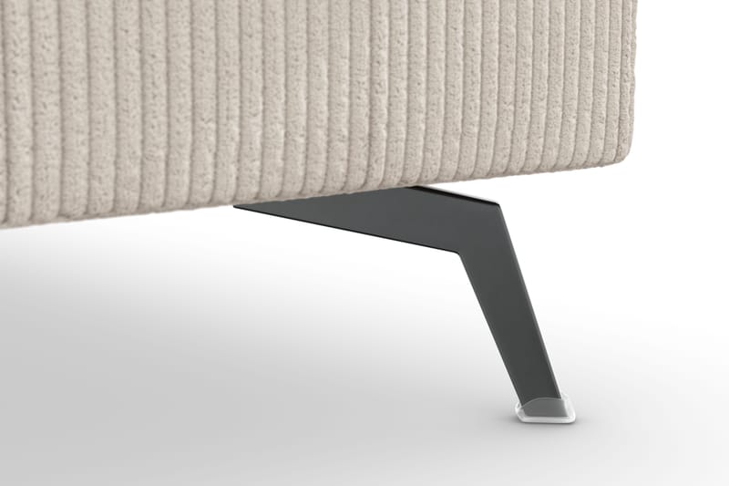 Ocean Lyx 6-seters Høyrevendt U-formet Sofa med Divan og Sjeselong + Fotskammel i Manchester - Beige - Møbler - Sofaer - U-sofa