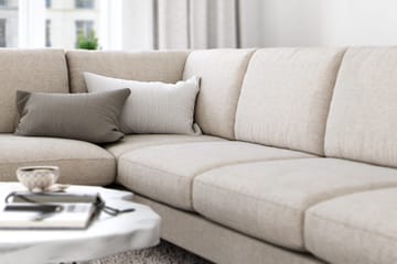 Ocean Lyx 6-seters venstrevendt U-formet sofa med divan og sjeselong + fotskammel i stoff - Beige - Møbler - Sofaer - U-sofa