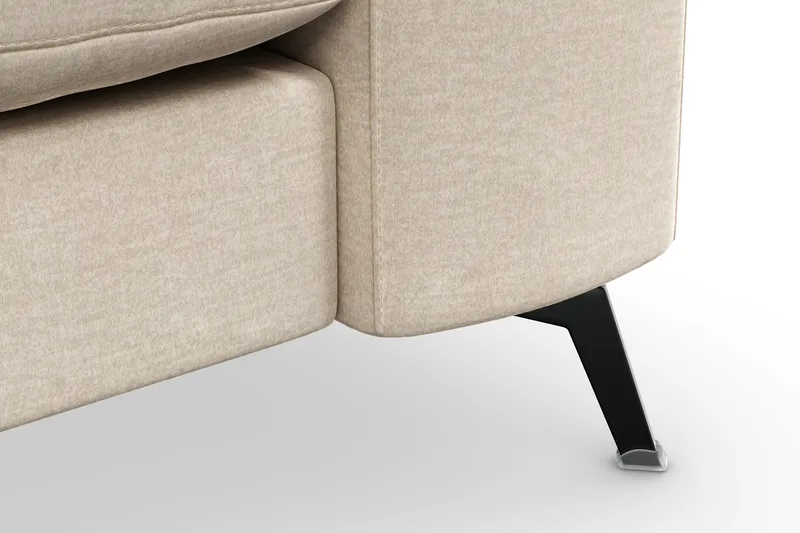 Ocean Lyx Sofa med Nakkeruller i Stoff - Beige - Møbler - Sofaer - Fløyel sofaer
