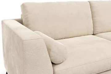 Ocean Lyx Sofa med Nakkeruller i Stoff - Beige - Møbler - Sofaer - Fløyel sofaer