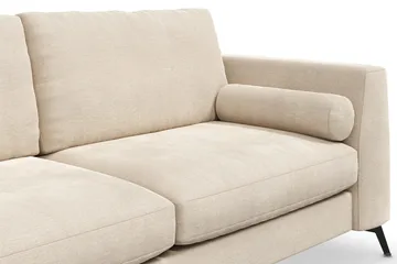 Ocean Lyx Sofa med Nakkeruller i Stoff - Beige - Møbler - Sofaer - Fløyel sofaer