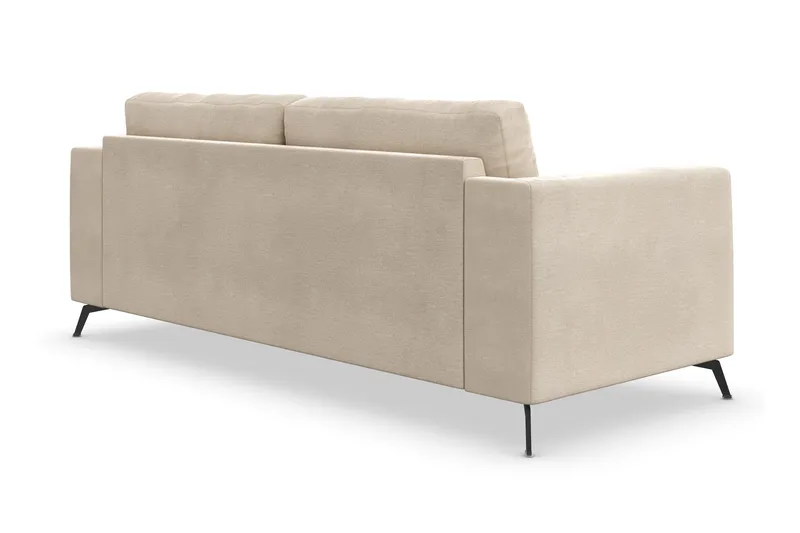Ocean Lyx Sofa med Nakkeruller i Stoff - Beige - Møbler - Sofaer - Fløyel sofaer