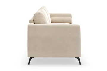 Ocean Lyx Sofa med Nakkeruller i Stoff - Beige - Møbler - Sofaer - Fløyel sofaer