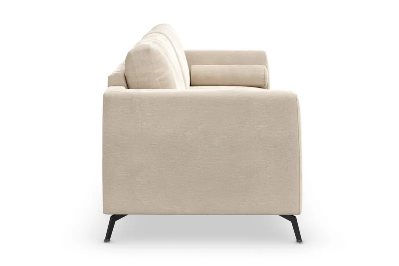 Ocean Lyx Sofa med Nakkeruller i Stoff - Beige - Møbler - Sofaer - Fløyel sofaer