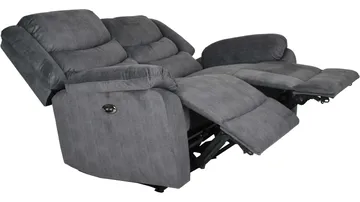 Olvani 2-seters reclinersofa i stoff, elektrisk - Grå - Møbler - Sofaer - Reclinersofaer - 2 seters kinosofa & reclinersofa