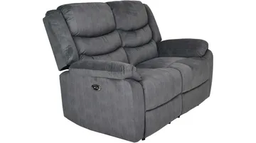 Olvani 2-seters reclinersofa i stoff, elektrisk - Grå - Møbler - Sofaer - Reclinersofaer - 2 seters kinosofa & reclinersofa