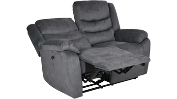 Olvani 2-seters reclinersofa i stoff, elektrisk - Grå - Møbler - Sofaer - Reclinersofaer - 2 seters kinosofa & reclinersofa