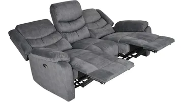 Olvani 3-seters reclinersofa i stoff, elektrisk - Grå - Møbler - Sofaer - Sofa 3 seter