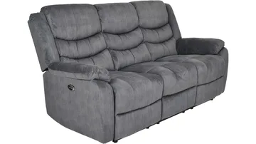 Olvani 3-seters reclinersofa i stoff, elektrisk - Grå - Møbler - Sofaer - Sofa 3 seter