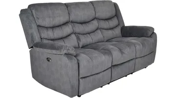 Olvani 3-seters reclinersofa i stoff, elektrisk - Grå - Møbler - Sofaer - Sofa 3 seter
