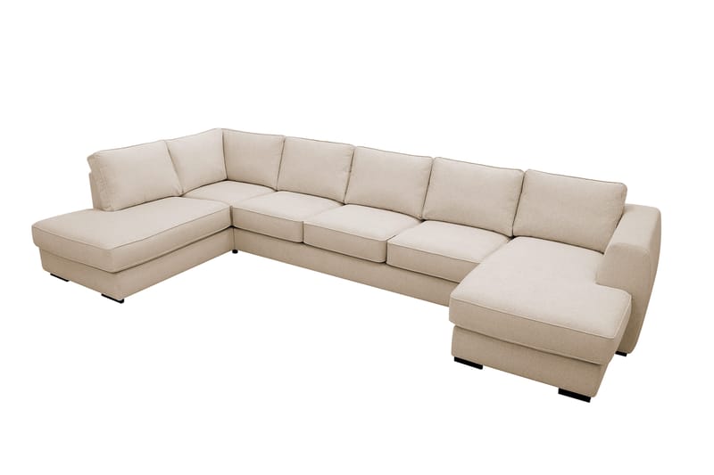Optus 6-seters U-sofa med divan og sjeselong høyre - Beige - Møbler - Sofaer - U-sofa