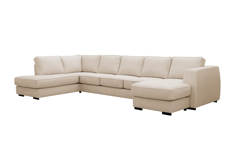 Optus 6-seters U-sofa med divan og sjeselong høyre - Beige - Møbler - Sofaer - U-sofa