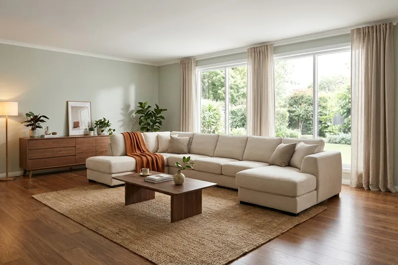 Optus 6-seters U-sofa med divan og sjeselong høyre - Beige - Møbler - Sofaer - U-sofa