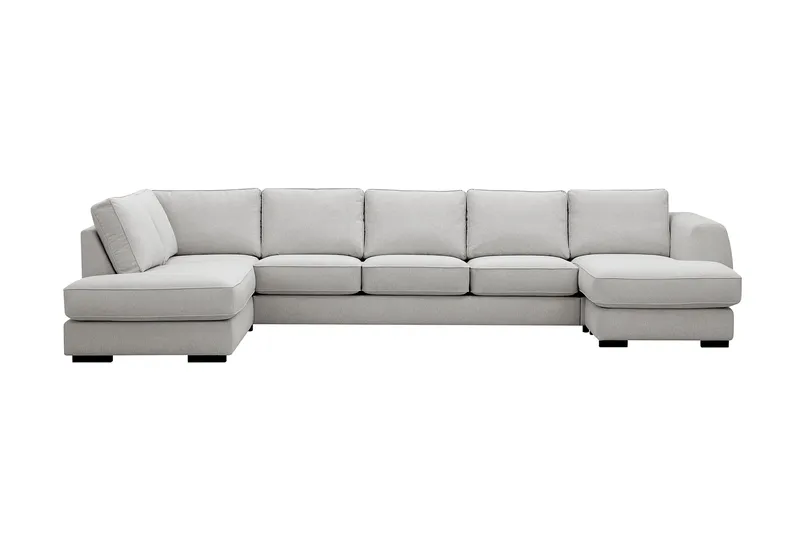 Optus 6-seters U-sofa med divan og sjeselong høyre - Lysegrå - Møbler - Sofaer - U-sofa