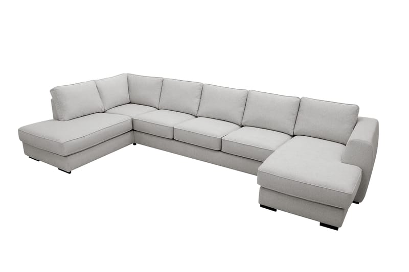 Optus 6-seters U-sofa med divan og sjeselong høyre - Lysegrå - Møbler - Sofaer - U-sofa
